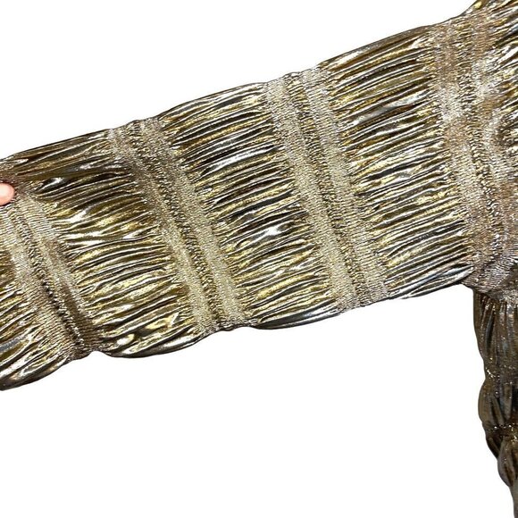 I.O.U. High Fashion Ruched Jacket Womens Vintage Polyester Gold Made In Korea - Picture 6 of 13